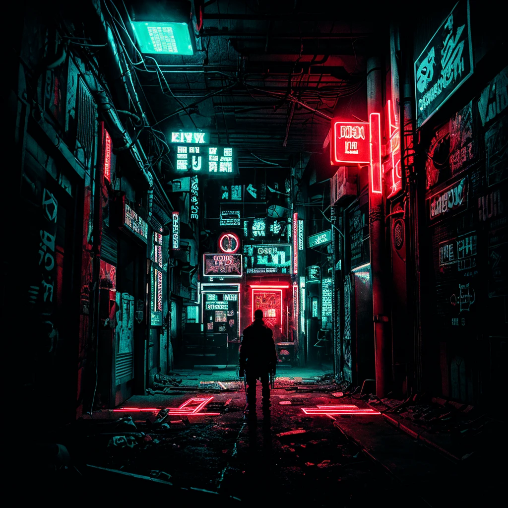 8K, best quality, dark and gritty digital art style, centered composition, large "NOT EVIL" text, ominous neon color palette for the text, abstract glitch and static effects, hidden messages and symbols in the background, deep shadows and highlights, cyberpunk aesthetic, masterpiece