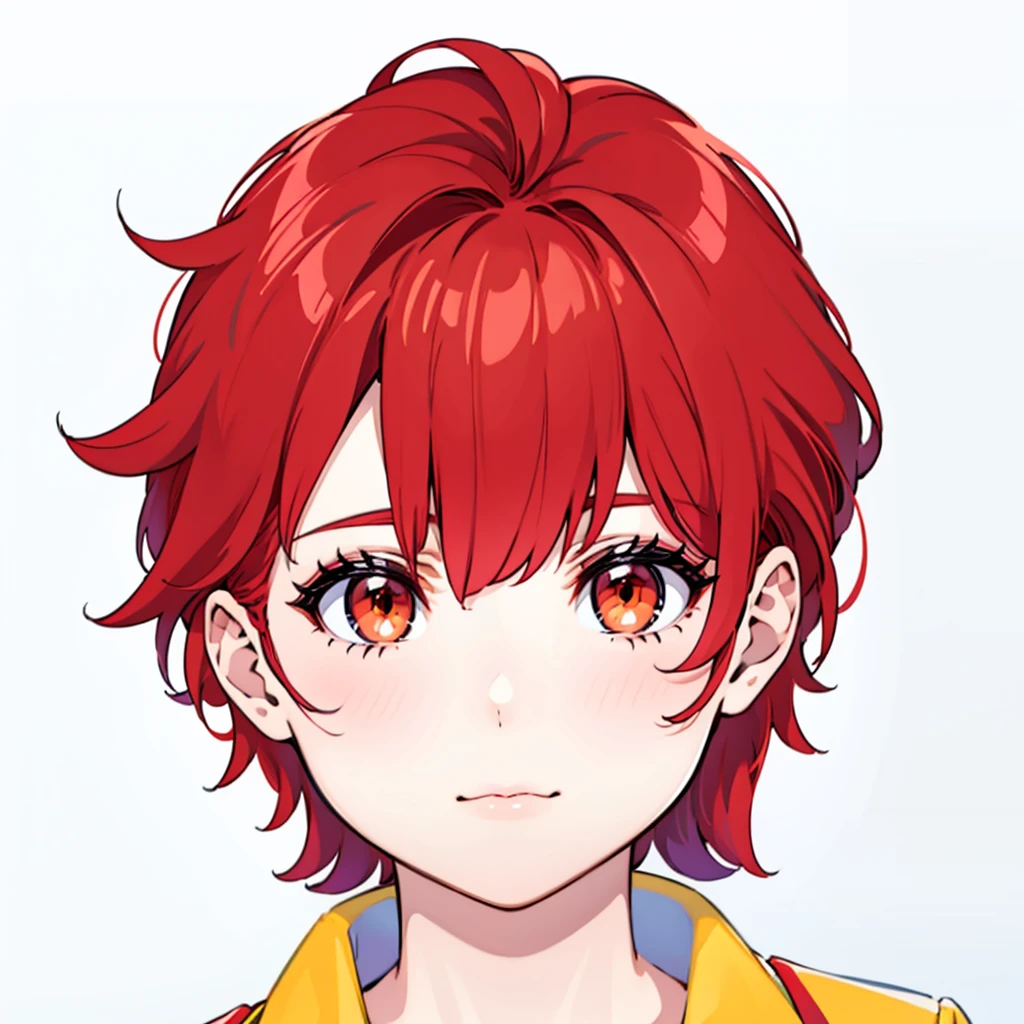 male red hair, orange eyes