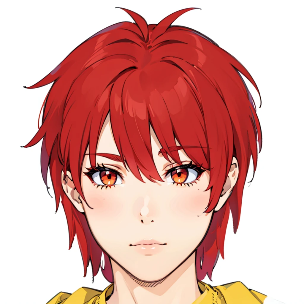 male red hair, orange eyes