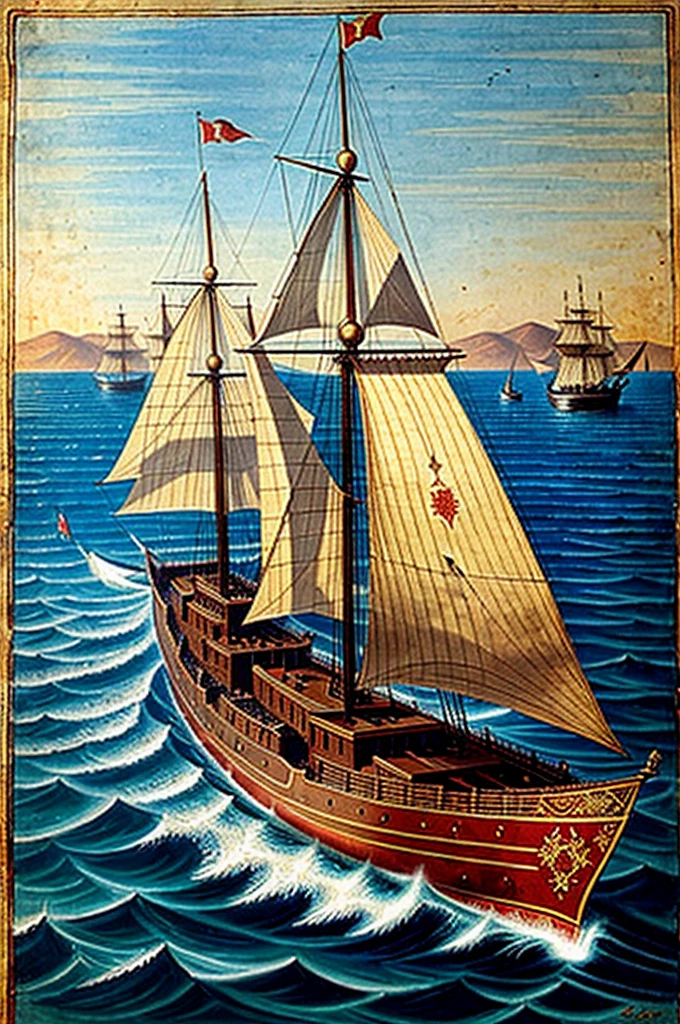 Barco de guerra turco, Middle Ages, Ottoman Empire, sultan suleiman, barbarossa
