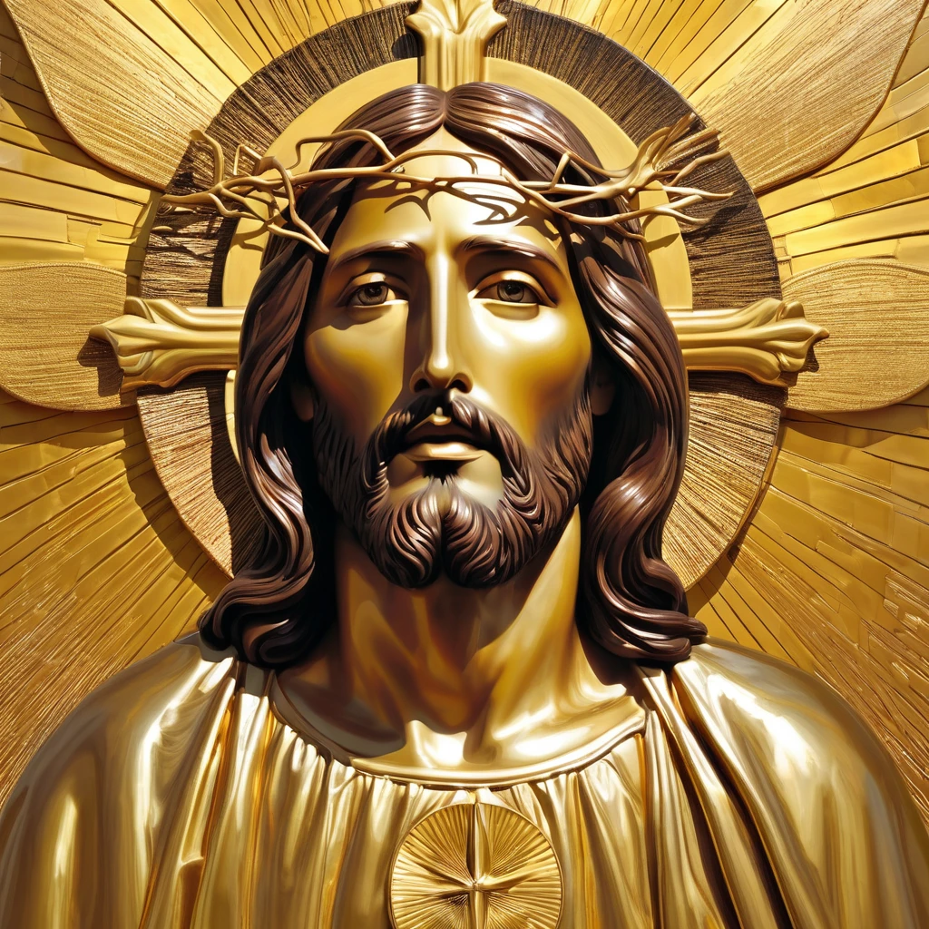 arte surrealismo Jesus dourado