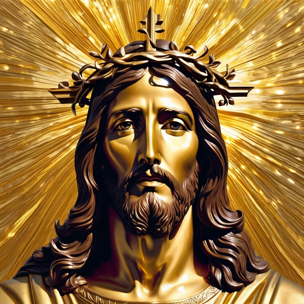 arte surrealismo Jesus dourado