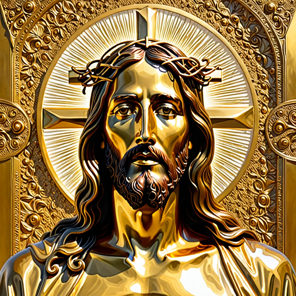 arte surrealismo Jesus dourado
