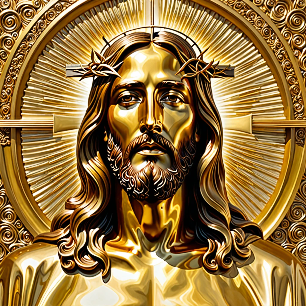 arte surrealismo Jesus dourado
