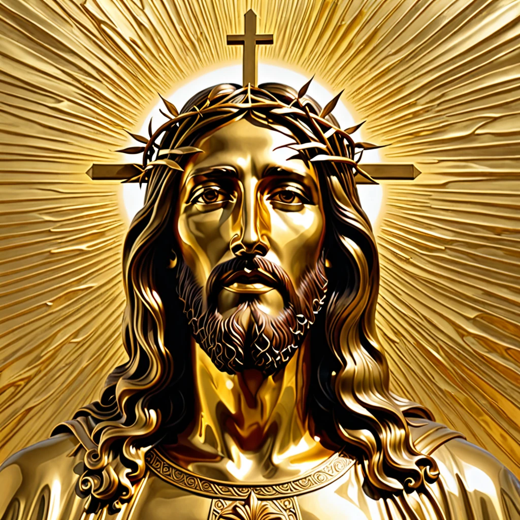 arte surrealismo Jesus dourado
