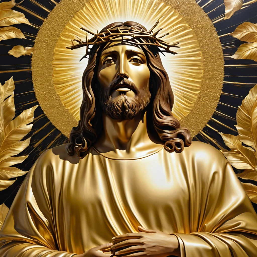 arte surrealismo Jesus dourado