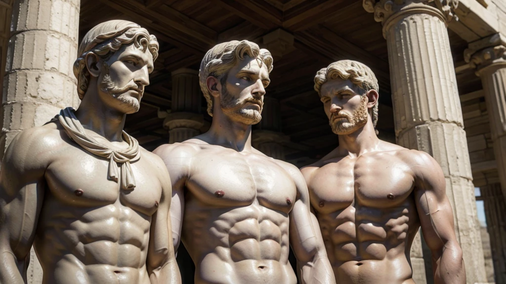 Ancient Greek statues stoicism strong men
