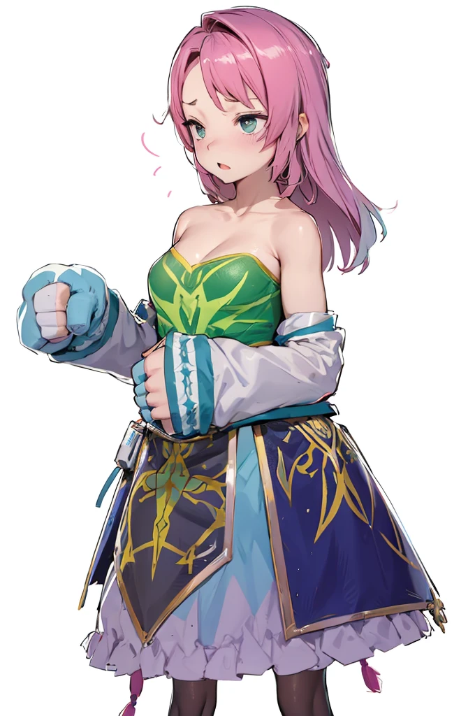 beautiful girl,Clenched Fist,stomach ache,4k,8k,Highest quality