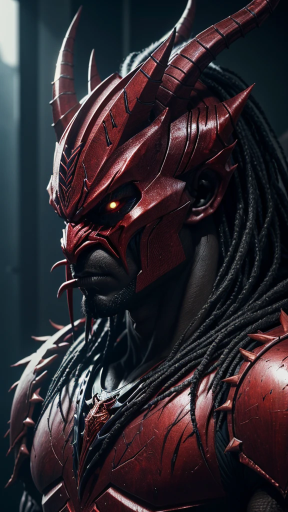 A dark fantasy devil, the predator,looking at viewer,photographic,ultra detail,full detail,8k best quality,realistic,8k,micro intricate details,