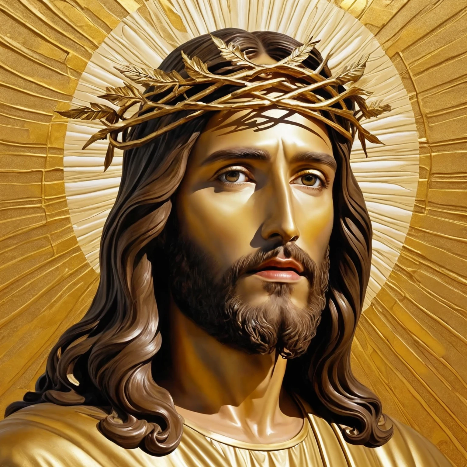 arte surrealismo Jesus dourado
