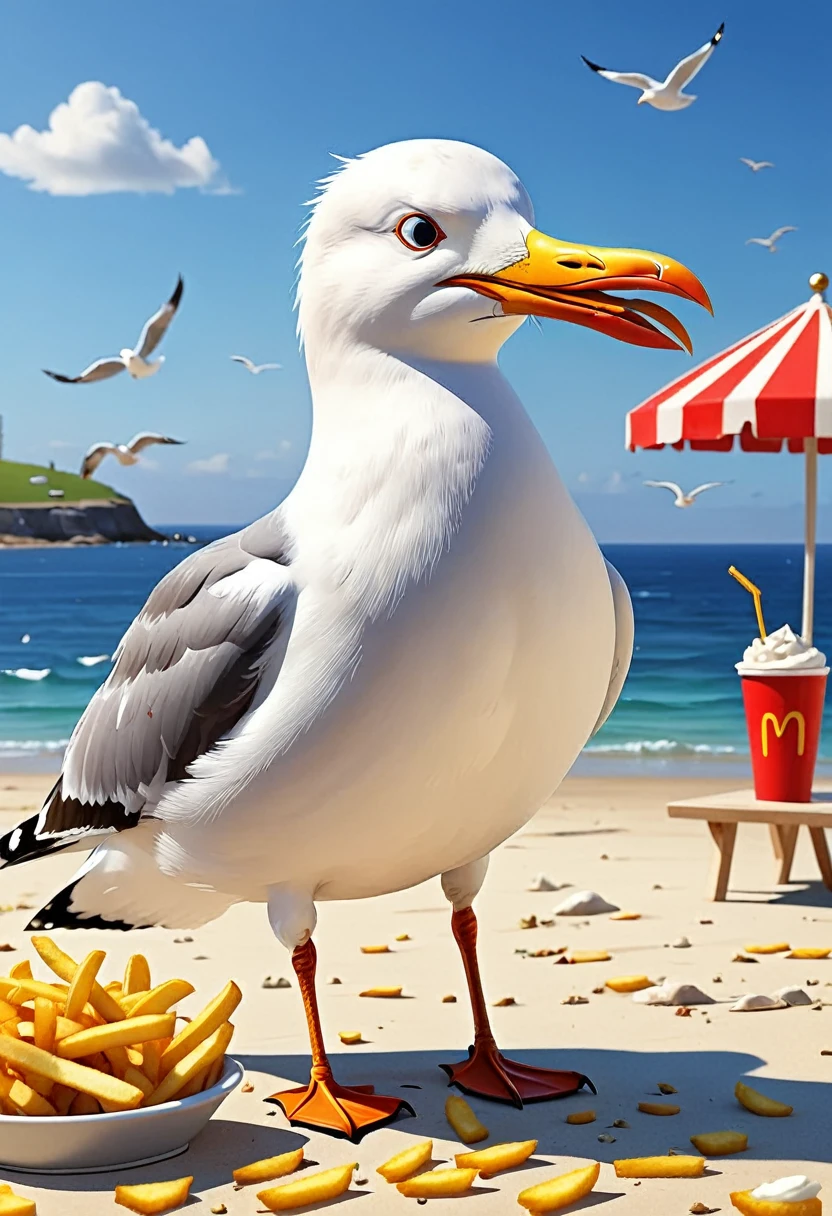 The art of math，Fun illustrations，Beautiful seaside，Mr. Seagull eats fries again，Enjoy your holiday，Relax，