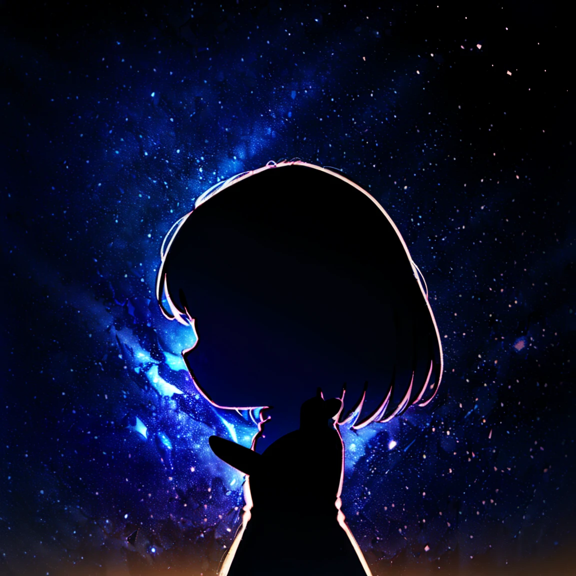 (((SilhouetteART))), (in 8K, Raw photography, Best Quality, masutepiece: 1.2), high-definition RAW color photography, Professional photography, Cinematic Light, (1 rabbit), Solo, ((Black rabbit)), Night, grass field, ((The Expanding Milky Way:1.9, Beautiful starry sky:1.5)), FULL BODYSHOT,