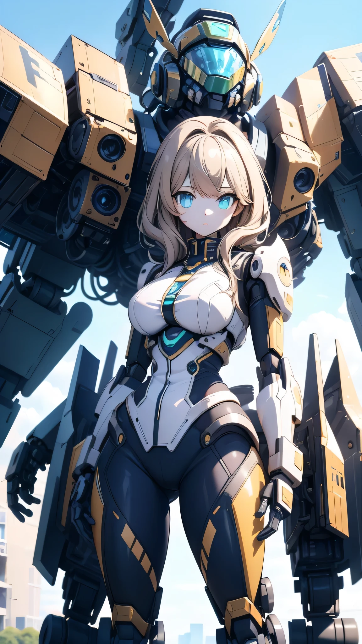 Girl standing in front of the mecha,Mech pilot,Rounded curves of the mecha,Mecha Background,Mechanical style background,Girl in tights standing in front of mecha,Girl standing in front of a mecha,Behind the girl is a huge mecha,Standing in front of the mech,The girl in tights stands in front of the tall mecha,Behind the girl in tights is a mecha,女孩Standing in front of the mech,女孩Standing in front of the mech,Girl standing in front of the mech,Mecha Background,The background is a mecha,女孩Close-up above the waist,Tilt view lens,Girl standing under the mecha,Girl close-up from waist up,Close-up above the waist,Upper body close-up