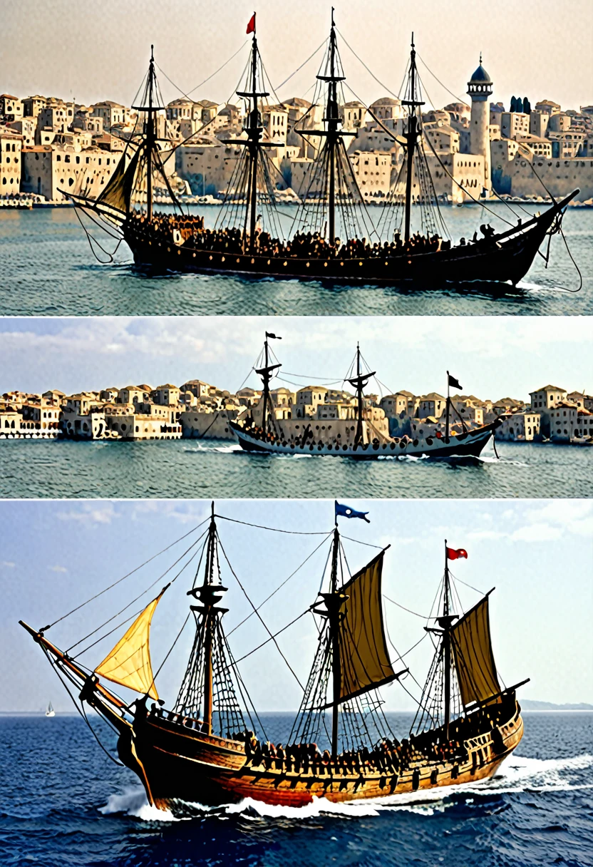 guerra, Middle Ages, barcos, navios de guerra, turquia