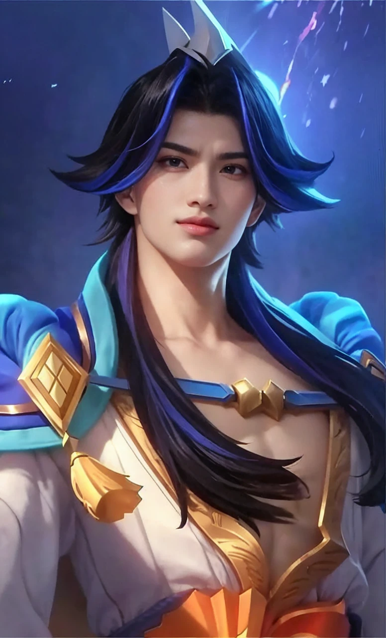 a close up of a person holding a sword in a field, heise jinyao, inspired by Huang Shen, mobile legends, inspired by Yang Jin, dio brando, a blonde emerald warrior, astri lohne, xianxia hero, zhao yun, gold paladin, male blonde elf ranger, fujin, zhongli from genshin impact, kda