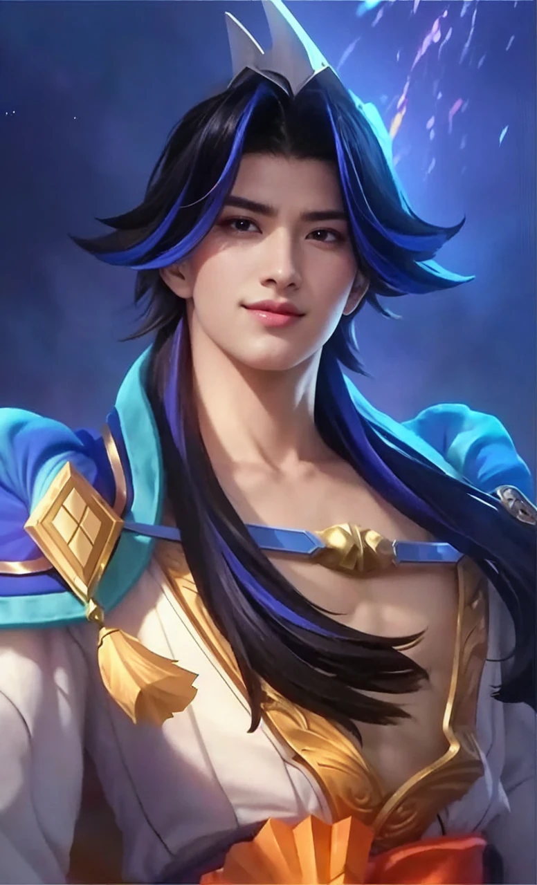 a close up of a person holding a sword in a field, heise jinyao, inspired by Huang Shen, mobile legends, inspired by Yang Jin, dio brando, a blonde emerald warrior, astri lohne, xianxia hero, zhao yun, gold paladin, male blonde elf ranger, fujin, zhongli from genshin impact, kda