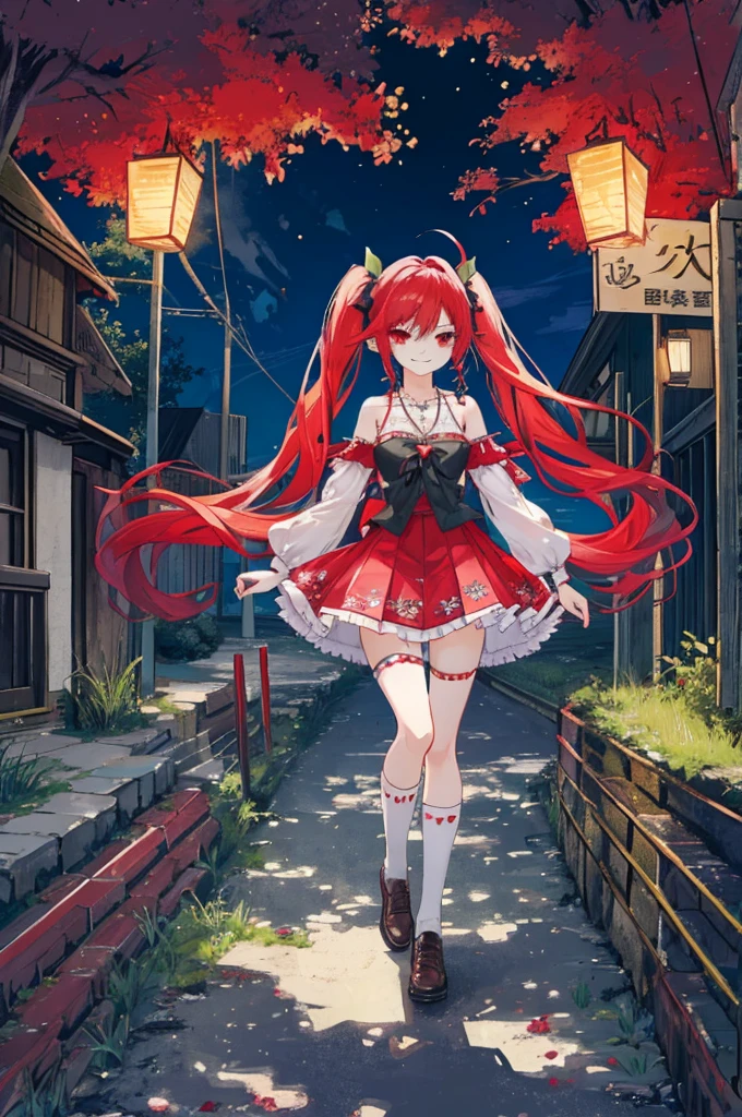 {{Eroge,Game CG,High quality game CG},{{{1girl in}}},{{masutepiece}}, {{{Best Quality}}}, {{Ultra-detailed}}, {{Illustration}},,{{magical little girl}},brooches,,,, {{disheveled hair}},,Big hair, Gradient Hair,Small breasts,,,Drill Hair, {pocket watch},absurdly long hair, Dreadlocks, Red hair, Red hair,Red hair,Gradient Hair,((Evil smile)), v shaped_eyebrows, zettai_ryouiki,,,, floral print and pleated skirt. Add accessories like fringed earrings or a statement necklace.、Complete the look. Gather on the grassland with adventurers,burning city background,((Shoulders and arms are exposed)),(Evil smile),Furious,(Evil smile),(loli girl),(loli girl),Jewel-like red eyes,(Arms Exposed),((high twintails)),twintails, girl,((full body)),angry,burning city,turn around to look at me,slender body,mini skirt,