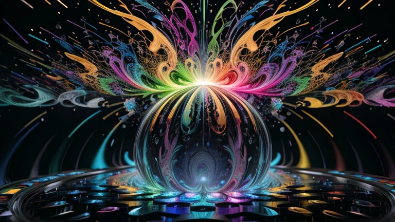 multicolored dynamic abstract liquid flow particles turbulence, mandelbrot fractals, psychedelic, Cinema 4D, fully dynamic motion design, X-Particles, Dynamics FX, bend and shatter reality for amazing visual effects production, cinematic, realistic, uhd, hdr, 8k, 

