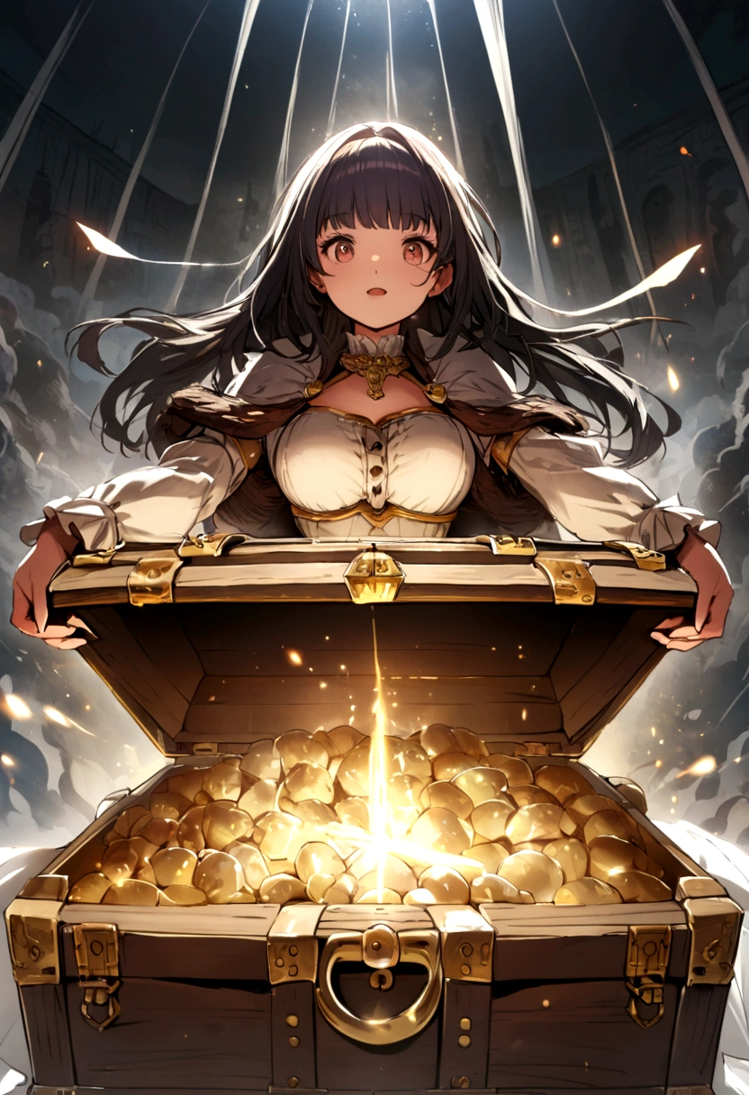The girl with the huge treasure chest