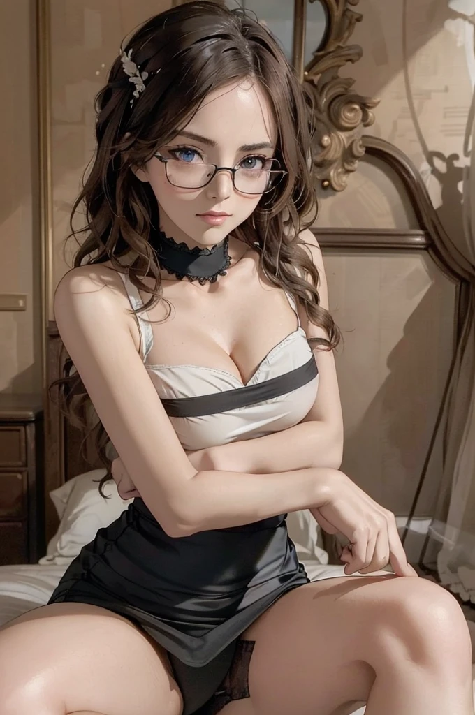NSFW:1.5,masterpiece, 最high quality, high quality, High resolution, high quality texture, high quality shadows, High resolution, Beautiful details, Detailed CG, Detailed Texture, Realistic representation of face, Realistic, colorful, delicate, Cinematic Light, Side light, Lens flare, Ray Tracing, sharp concentrated, (1 Girl,concentrated:1.3), ( Intricate details, compensate, PureErosFaceV1:0.5), (細部まで美しいdelicateな顔, 緻密で美しいdelicateな瞳, Perfect Facial Proportions, Dense skin, Optimal ratio of four fingers to one thumb, Arms under chest, From below,medium breasts, Wide Hips, Smooth upper abdomen, Tilt,middle hair ,wavy hair , withe blush , tight fitting black skirt ,30 years old,Blue Eyes,Study,Glasses, white blouse ,Tight Skirt,black stockings, garter belt,high heels,desk, sit cross-legged ,secretary ,adultery,house wife, ecstasy face