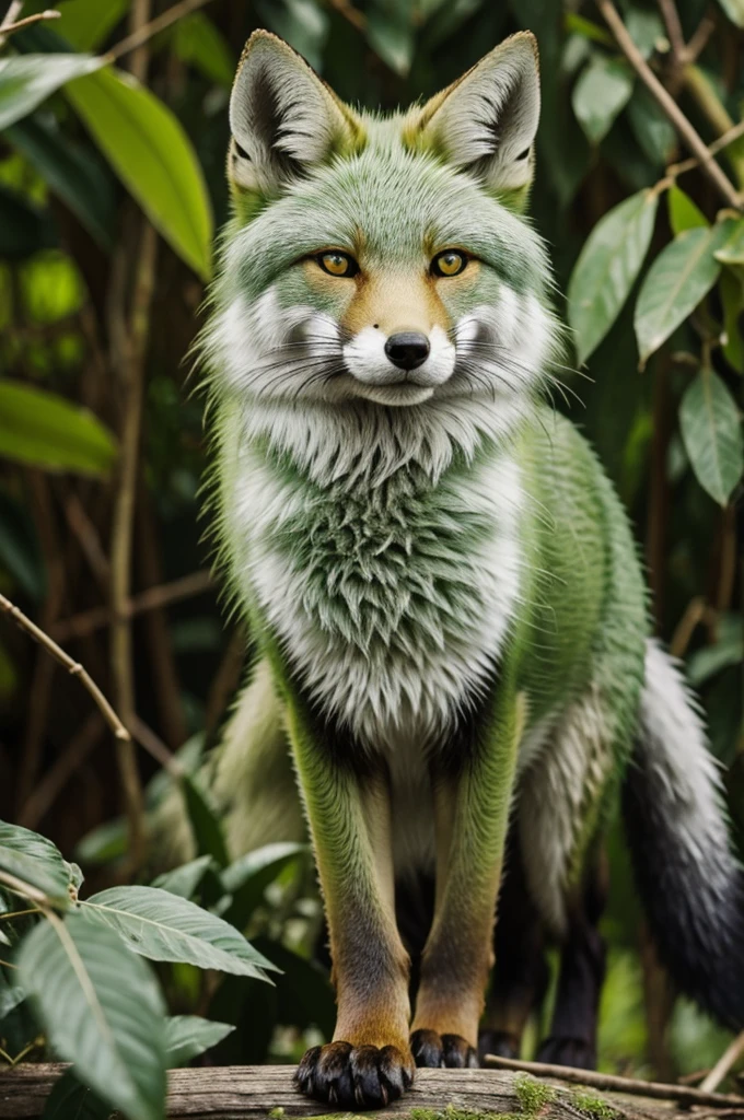 Green Fox Sitting,4K