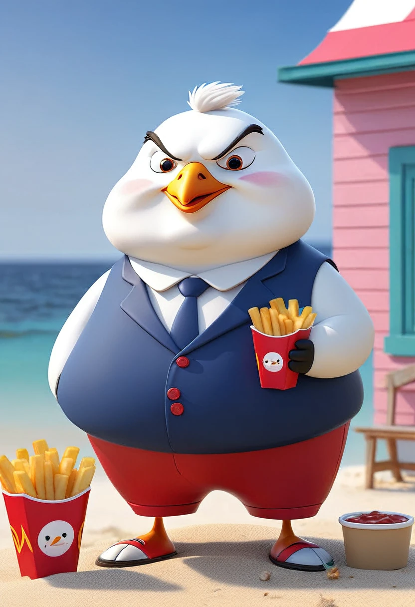 The art of math，Fun illustrations，Beautiful seaside，Fat Mr. Seagull eats French fries again，Enjoy your holiday，Relax，