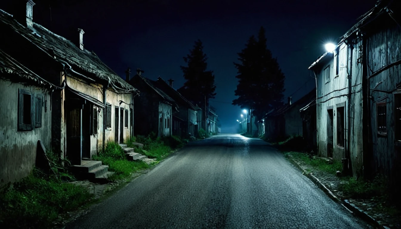 Village, dark, Dangerous Streets, Houses everywhere, Night of horrors