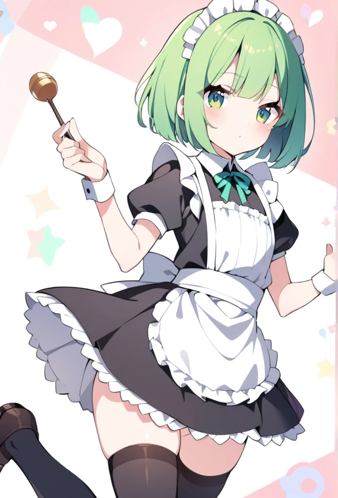 1 girl, cute, young, green hair, bob haircut, green eyes, playboy bunny, thigh high, {{{{{{{{excessive cum}}}}}}}}, bukkake,