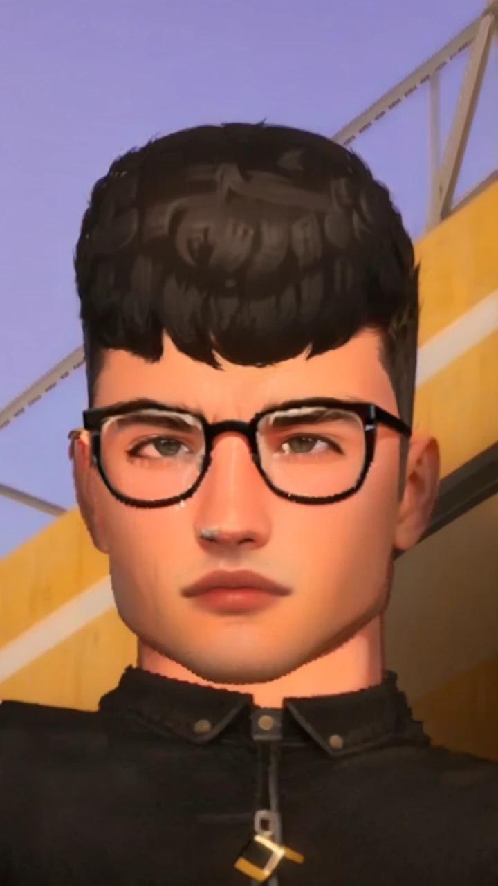 Handsome 17 year old boy with glasses