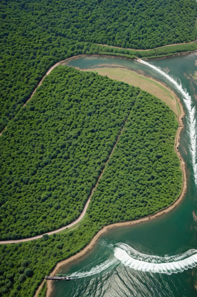 The earth with trees and animals, its rivers, seas and geography 