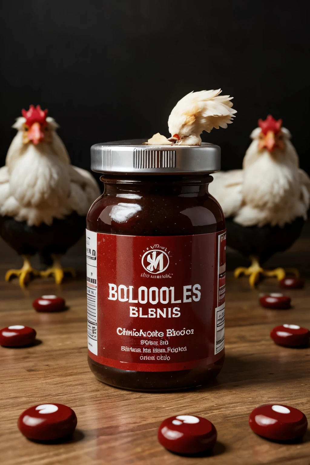 Logo on chicken blood pills that attracts attention