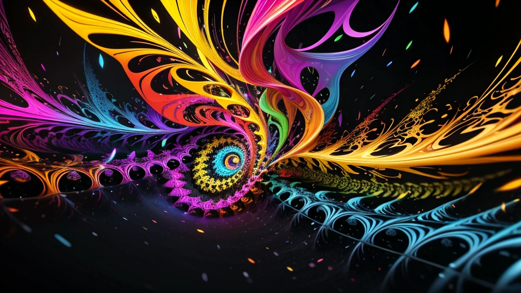 multicolored dynamic abstract liquid flow particles turbulence vizalise endless ((mandelbrot fractals)) in ((psychedelic patterns)), vector art, Cinema 4D render, fully dynamic motion design, X-Particles, Dynamics FX, multicolored liquid smoke floating in the background, bend and shatter reality for amazing visual effects production,vivid colors, warm color tones,sharp focus, depth of field, cinematic, realistic, uhd, hdr, 8k,