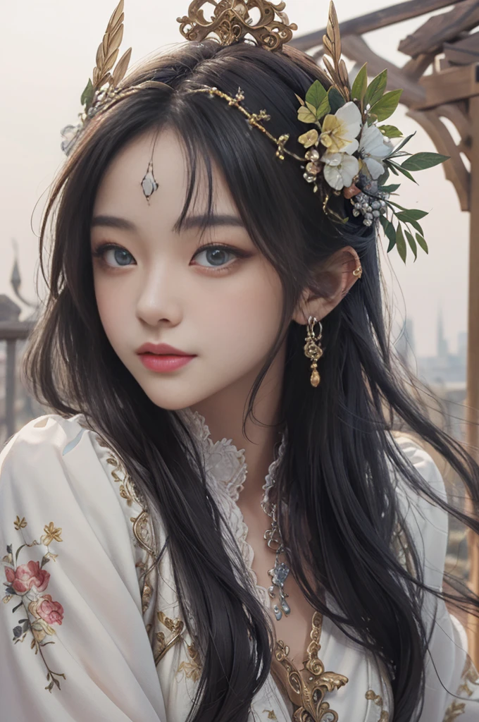 Hikino Angle、Highest quality, Highest quality, High quality illustrations, masterpiece, Ultra-high resolution, Detailed Background, Detailed Background, goddess、Happy, Joyful, Very exquisite beautiful face and eyes、The goddess is one of the angles/Let&#39;s say 4.、Pink dragon god、Playing with the Goddess