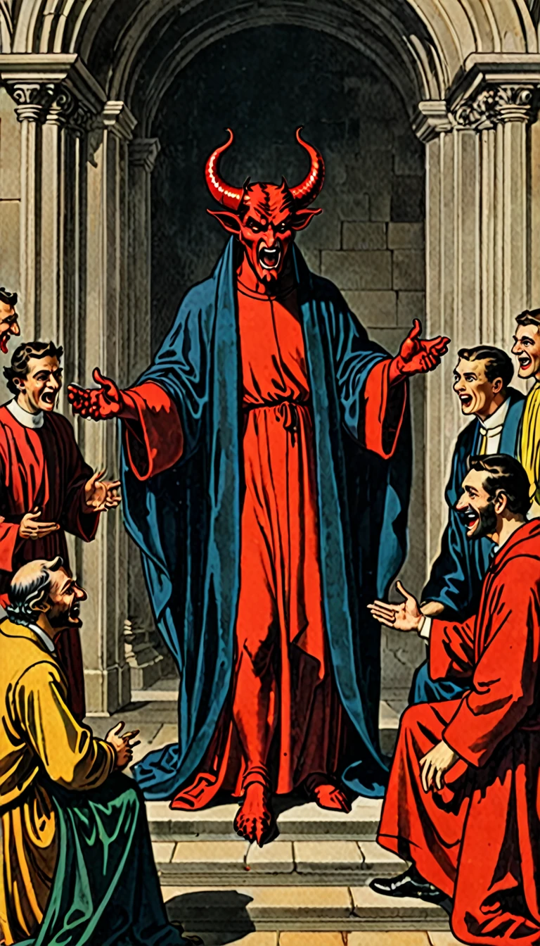 The devil speaking to people after the judgment: "And the devil said when the matter was decided"