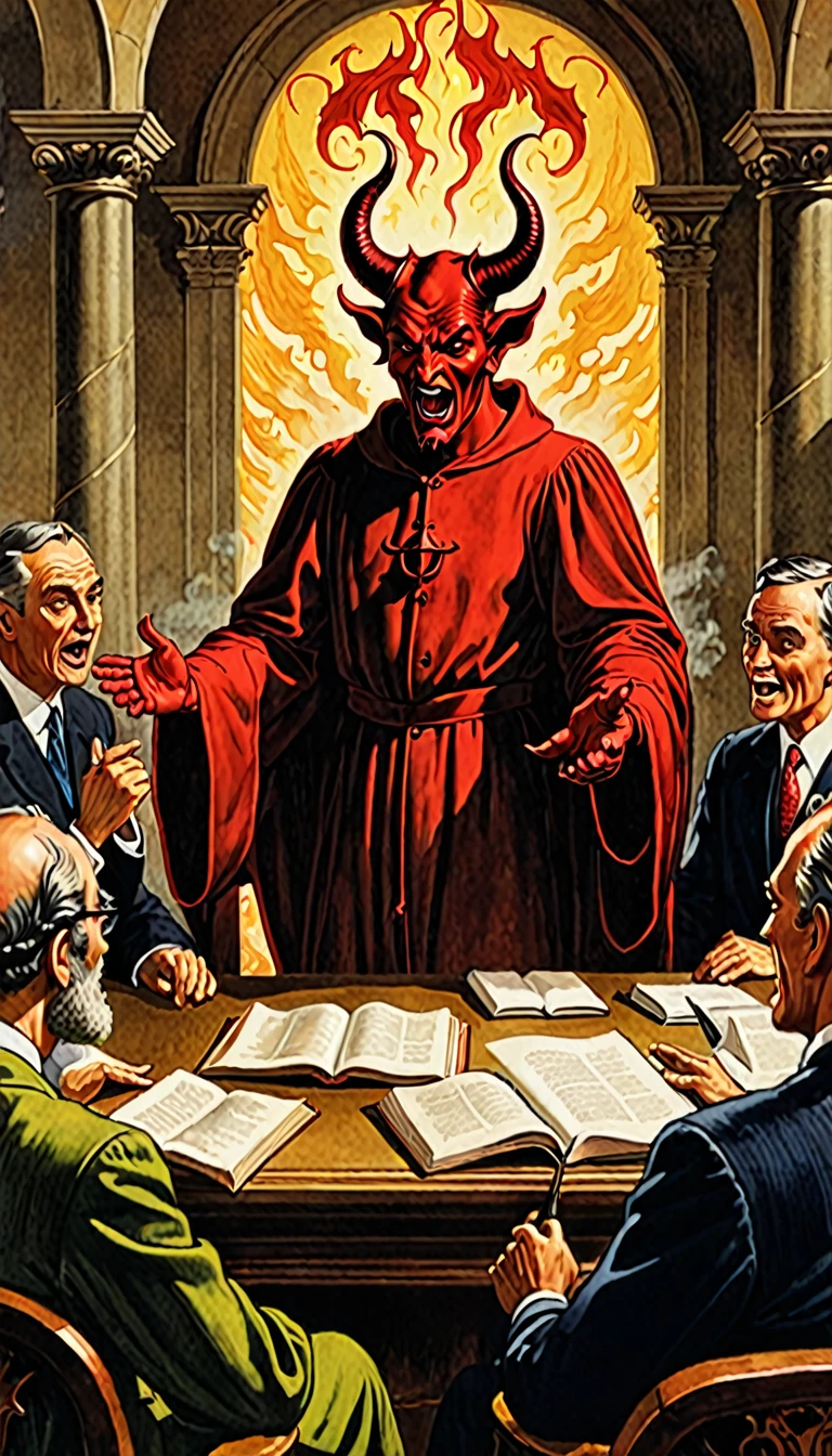 The devil speaking to people after the judgment: "And the devil said when the matter was decided"