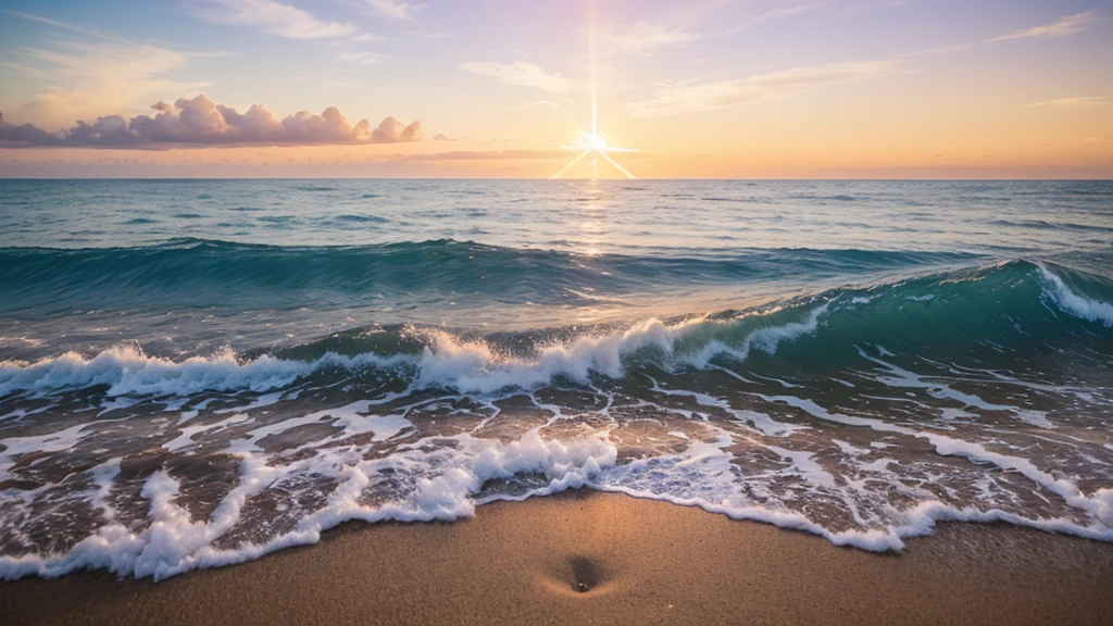 A serene and inspiring cover that captures the essence of faith and tranquility. The background features a calm ocean at sunset, with warm hues of orange, pink, and purple blending harmoniously. In the foreground, a silhouette of a person standing on the shore, arms raised towards the sky in a gesture of worship and surrender. Soft light rays emanate from above, adding a divine touch. The text "Kemuel - Oceanos (Trix & Flix Feat. Shaggy - Like a Superstar Remix)" is elegantly placed at the top, using a gentle, flowing font to convey a sense of peace and reverence. The overall design should evoke a feeling of spiritual connection and uplifting energy.