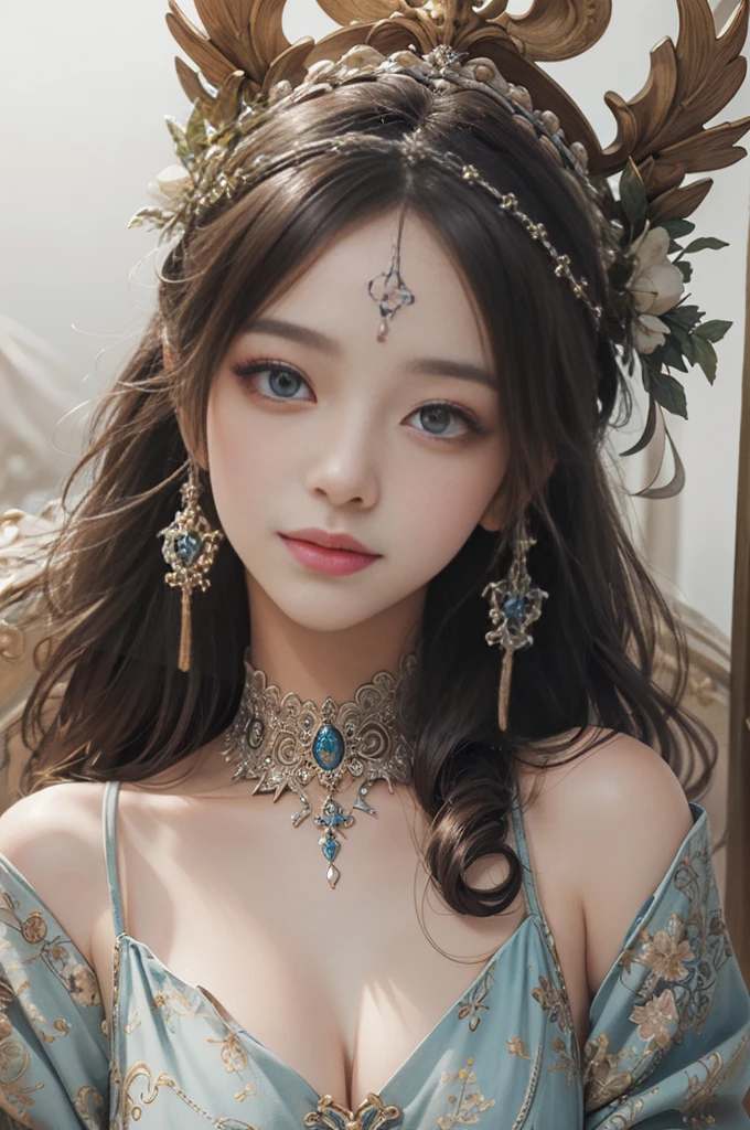 Highest quality, Highest quality, High quality illustrations, masterpiece, Ultra-high resolution, Detailed Background, Detailed Background, goddess、Happy, Joyful, Very exquisite beautiful face and eyes、The goddess is one of the angles/Let's say 4.、Pink dragon god、Playing with the Goddess、whole body