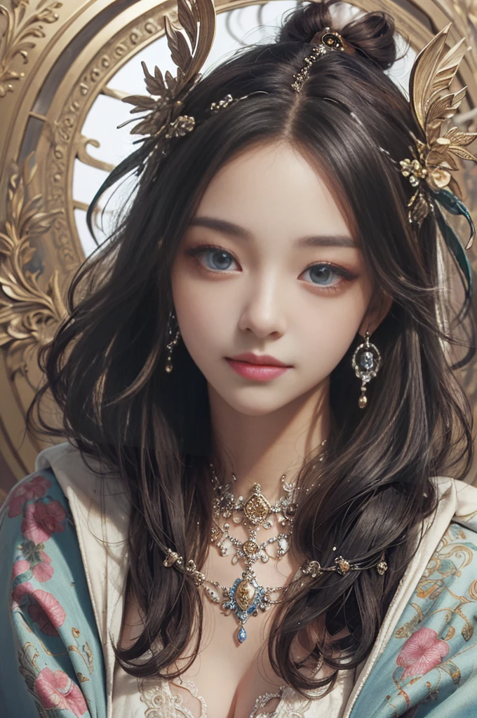 Highest quality, Highest quality, High quality illustrations, masterpiece, Ultra-high resolution, Detailed Background, Detailed Background, goddess、Happy, Joyful, Very exquisite beautiful face and eyes、The goddess is one of the angles/Let&#39;s say 4.、Pink dragon god、Playing with the Goddess、whole body
