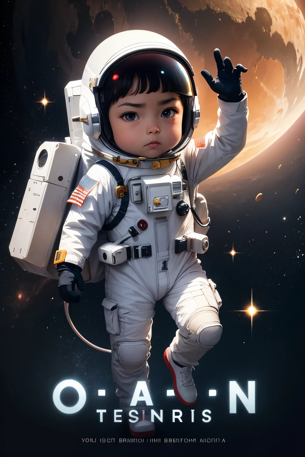 obra-prima、maximum quality、ultra-detalhado、(Astronauta do personagem Chibi:1.2)、astronauta espacial 、anatomicamente perfeito、intergalactic、planeta Terra、Big Bang