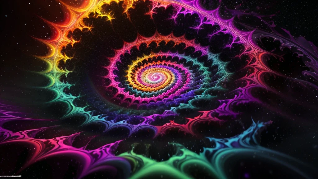 multicolored dynamic abstract particles turbulence vizalise endless ((mandelbrot fractals)) in ((psychedelic patterns)), in the background multicolored liquid smoke floating around in the multicolored stunning nebula mist galactical environment,vector art, Cinema 4D render, fully dynamic motion design, X-Particles, Dynamics FX,bend and shatter reality for amazing visual effects production,vivid colors, warm color tones,sharp focus, depth of field, cinematic, realistic, uhd, hdr, 8k,