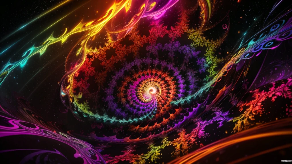 multicolored dynamic abstract particles turbulence vizalise endless ((mandelbrot fractals)) in ((psychedelic patterns)), in the background multicolored liquid smoke floating around in the multicolored stunning nebula mist galactical environment,vector art, Cinema 4D render, fully dynamic motion design, X-Particles, Dynamics FX,bend and shatter reality for amazing visual effects production,vivid colors, warm color tones,sharp focus, depth of field, cinematic, realistic, uhd, hdr, 8k,