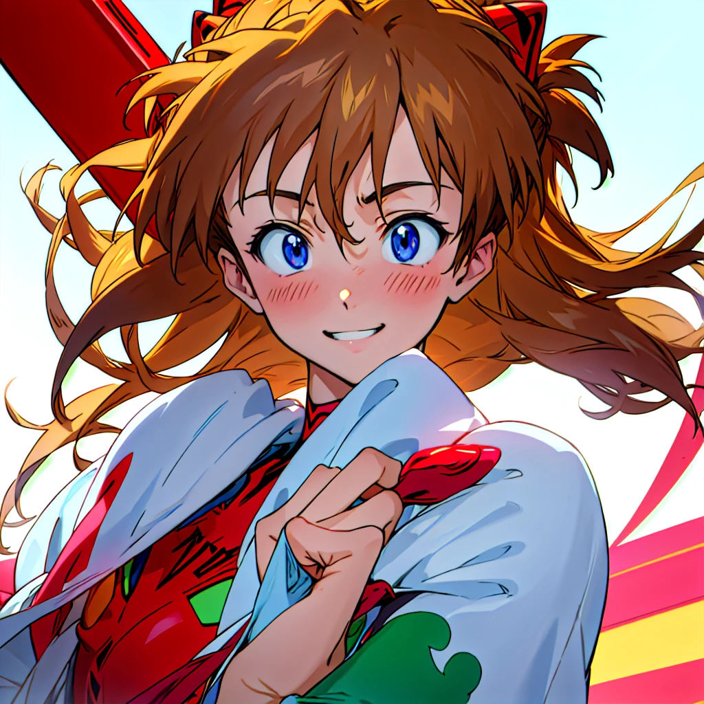Super detailed, masterpiece, Highest quality, Love Letter, throw,smile,blush (Asuka Soryu Langley)
