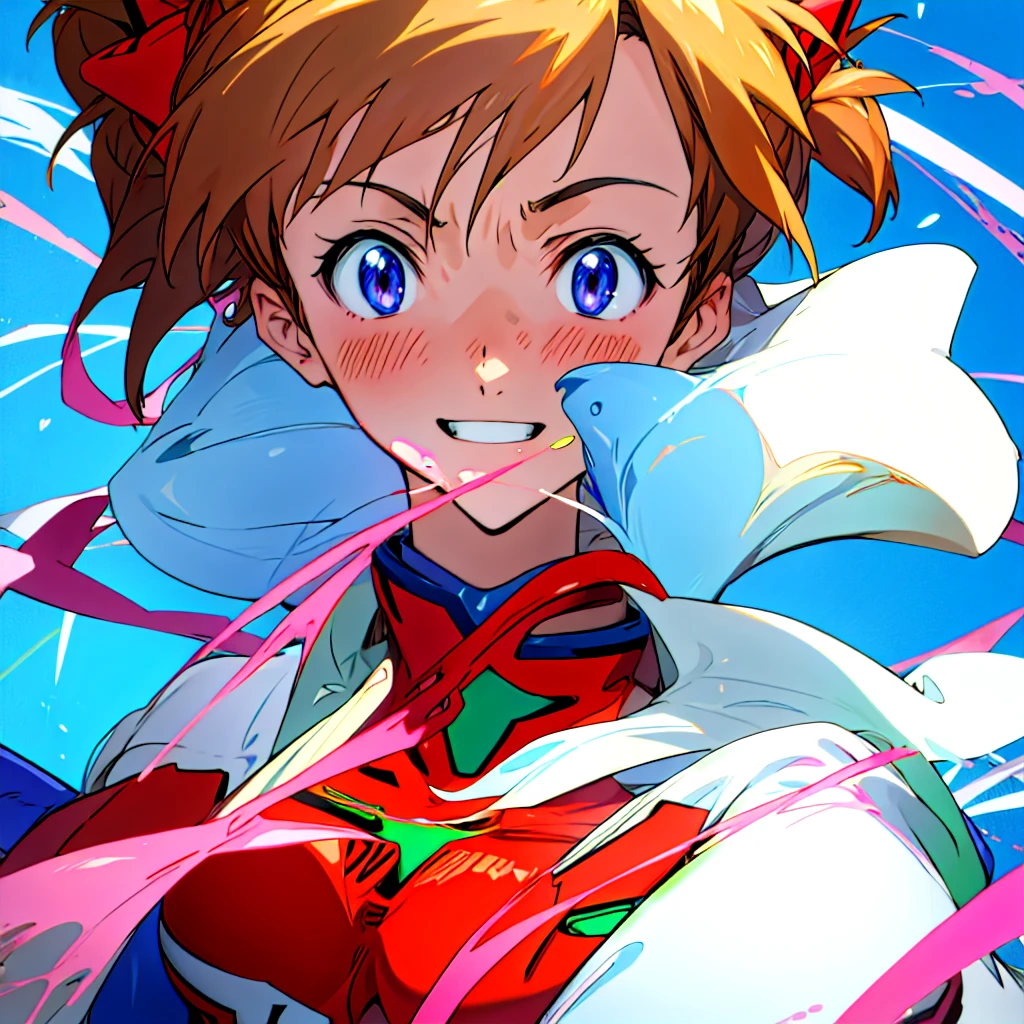 Super detailed, masterpiece, Highest quality, Love Letter, throw,smile,blush (Asuka Soryu Langley)