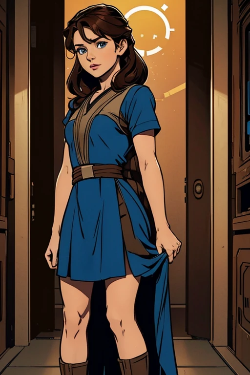 (Star wars), (1 chica hermosa), (Brown hair and blue eyes), (Identica a Sarah Bolger), (Ropa de Senadora), (Vestido formal)