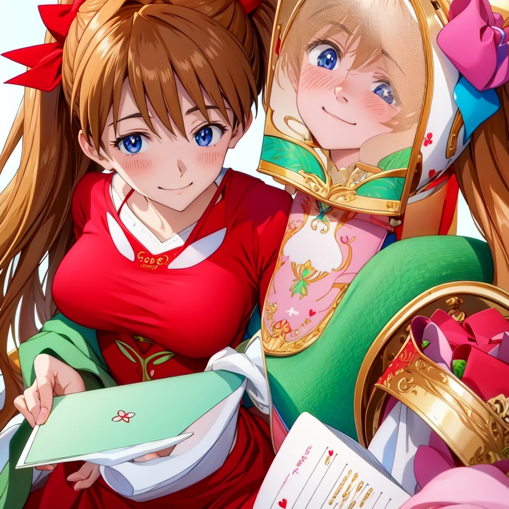 Super detailed, masterpiece, Highest quality, Love Letter, throw,smile,blush (Asuka Soryu Langley)
