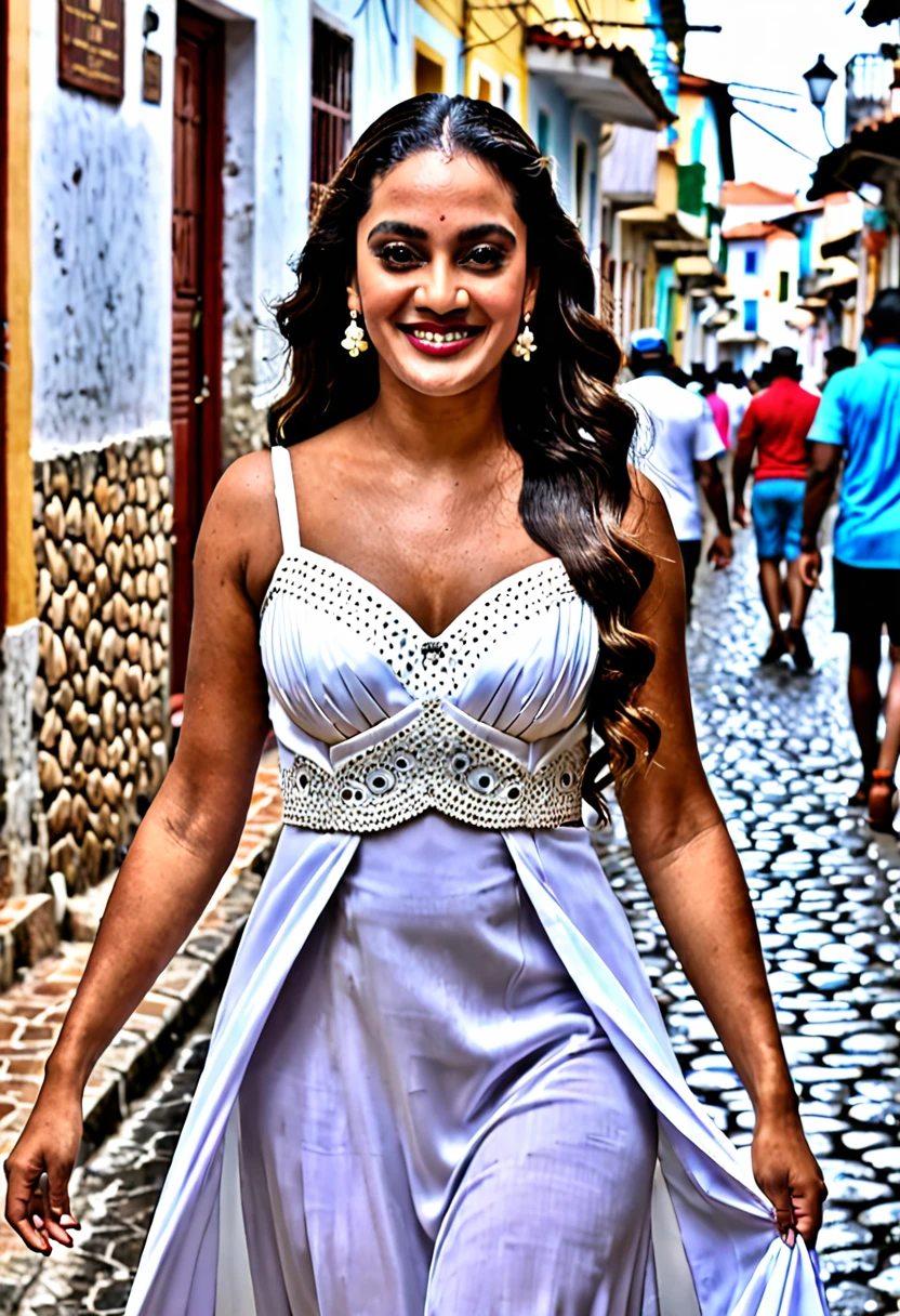uma rua vazia, com predios chiques em volta, it&#39;s winter