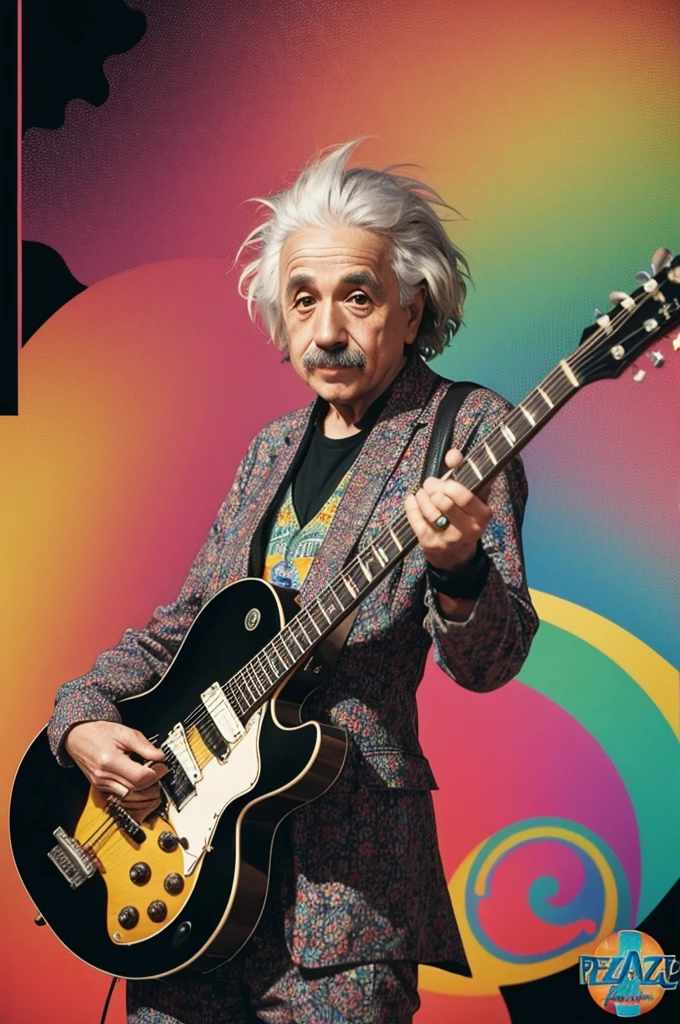 Albert Einstein psychedelic , paz e rock-'n'-roll