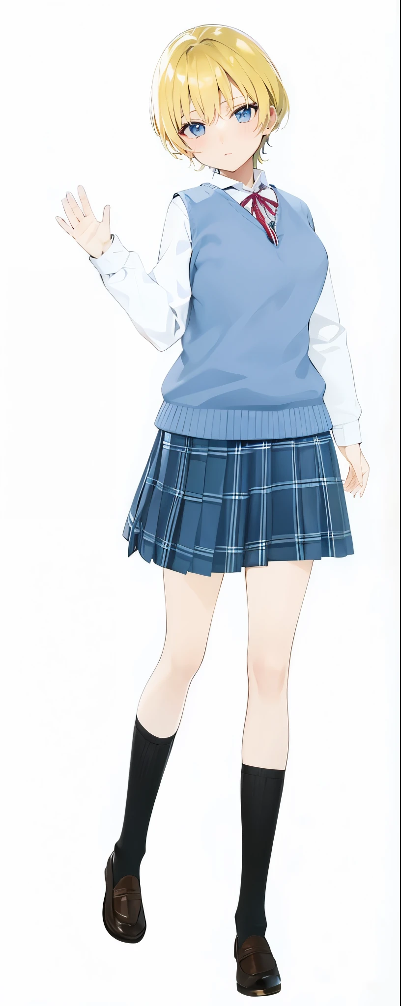 Highest quality、Anime painting、Clarify the lines、Wrinkles in clothes、Skin shading、loafers、The depiction of the hands is accurate、uniform