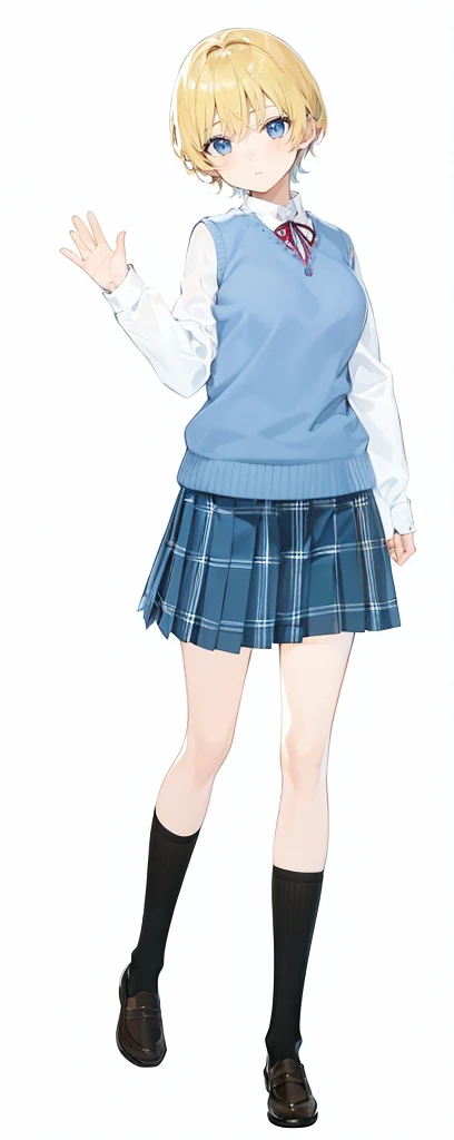Highest quality、Anime painting、Clarify the lines、Wrinkles in clothes、Skin shading、loafers、The depiction of the hands is accurate、uniform