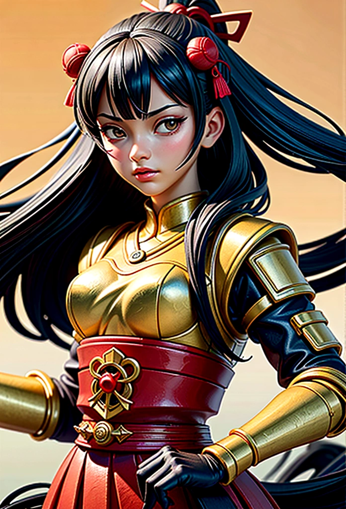 a picture of Japanese female samurai, she has long black hair, wearing samurai armor, armed with a katana, ready for battle, dynamic angle,, Japanese fantasy art, (Masterpiece: 1.5), 16k, highres, best quality, high details, ultra detailed, masterpiece, best quality, (extremely detailed), arafed, dnd art, , magical dagger